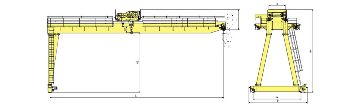 double girder semi gantry crane